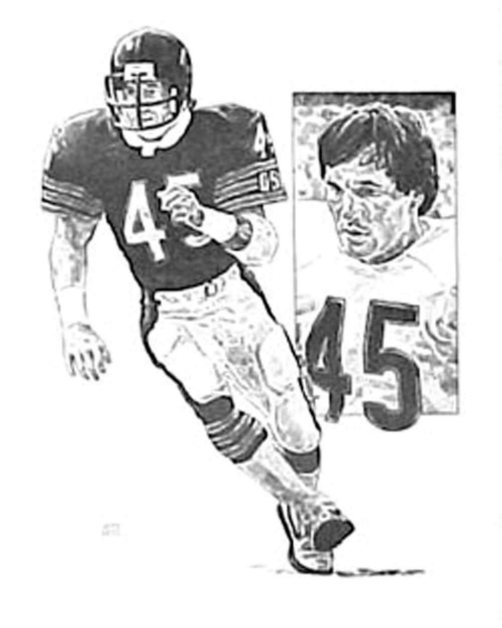 Gary Fencik Chicago Bears Lithograph By Michael Mellett