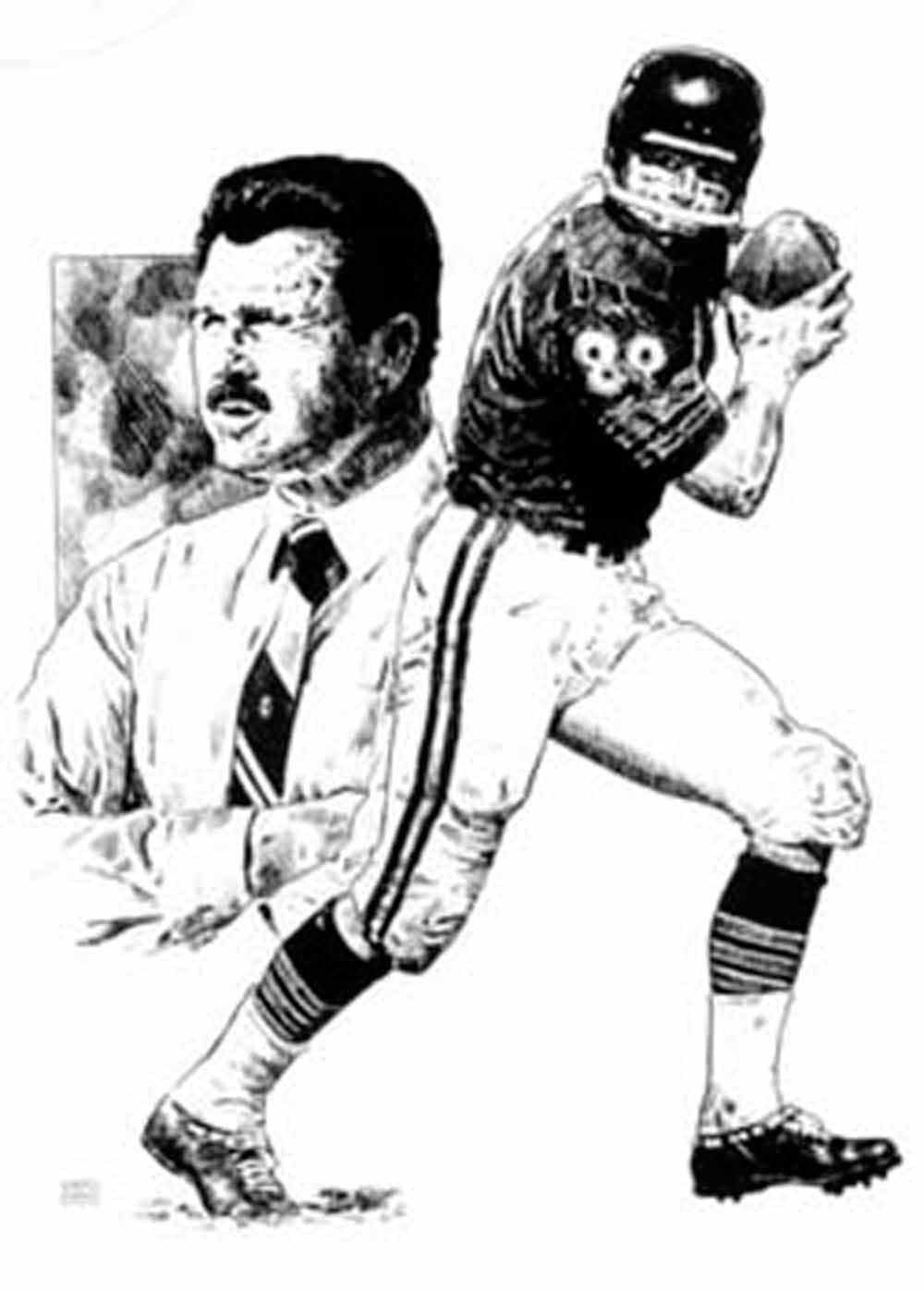 Mike Ditka Chicago Bears Lithograph By Michael Mellett