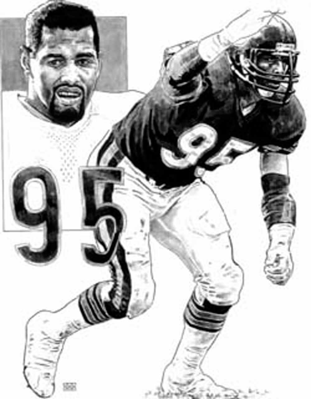 Richard Dent Chicago Bears Lithograph By Michael Mellett