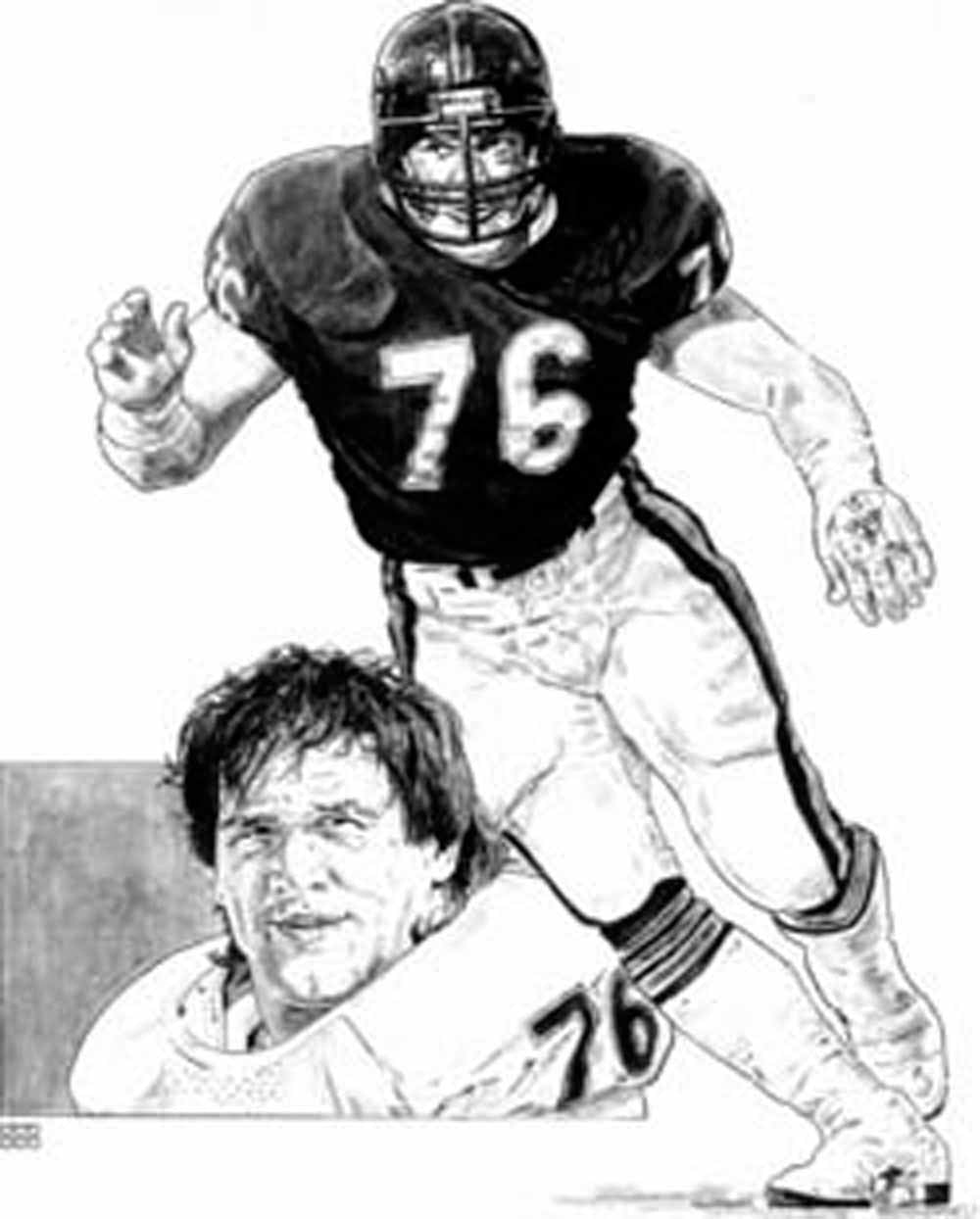 Steve McMichael Chicago Bears Lithograph By Michael Mellett