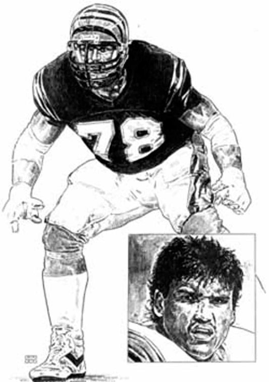 Anthony Munoz Cincinnati Bengals Lithograph By Michael Mellett