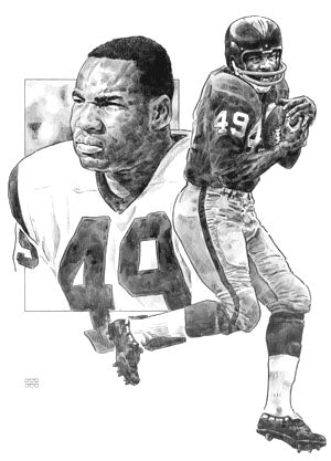 Bobby Mitchell Washington Redskins Lithograph By Michael Mellett