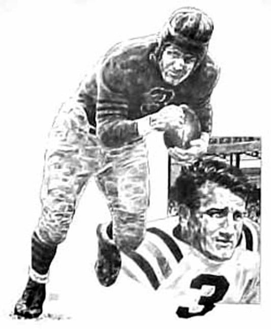 Bronko Nagurski Chicago Bears Lithograph By Michael Mellett