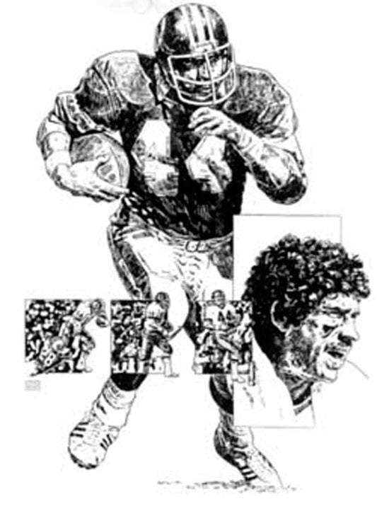 John Riggins Washington Redskins Lithograph By Michael Mellett