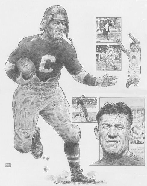 Jim Thorpe Canton Bulldogs Lithograph By Michael Mellett