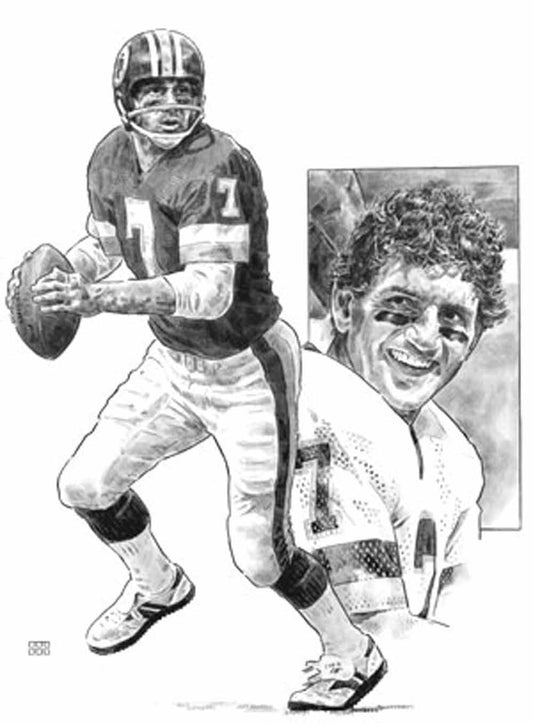 Joe Theismann Washington Redskins Lithograph By Michael Mellett