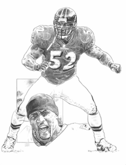 Ray Lewis Baltimore Ravens Lithograph By Michael Mellett